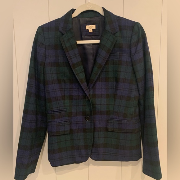 J. Crew Jackets & Coats J Crew Black Watch Tartan Blazer Poshmark